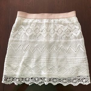Embroidered lace mini skirt